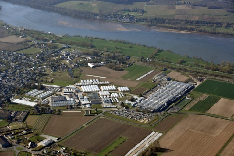 Aerial view of the Vilmorin-Mikado site in La Ménitré, France